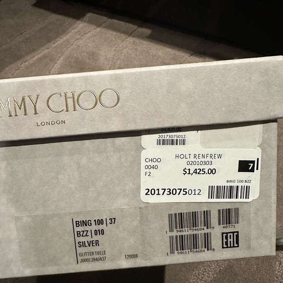 Jimmy Choo Bing Silver heels size 7 - Picture 5 of 5